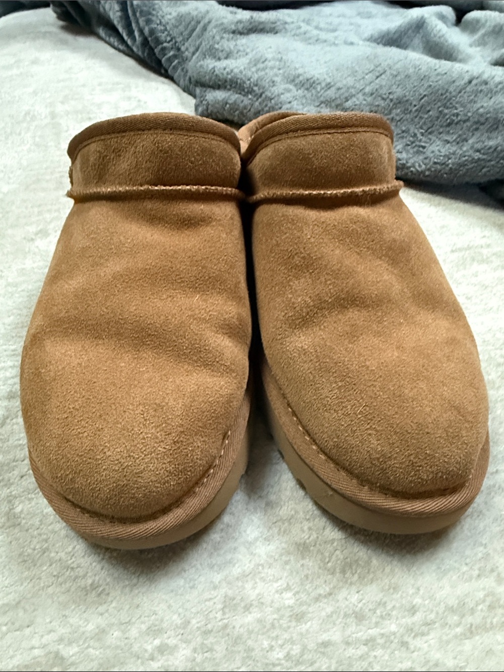 UGG Chestnut Brown Shearling-Lined Slip-On Slippers - Picture 7 of 8